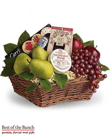 Gift Basket Fruit Cheese & Salami gift baskets delivery Wellington. Gift Basket delivery Wellington Fruit Cheese & Salami gift hampers delivered same day in Wellington & New Zealand wide order online. Snacks With Gift Basket Fruit Cheese & Salami gift ideas online Same day delivery of fruit gift baskets Wellington.