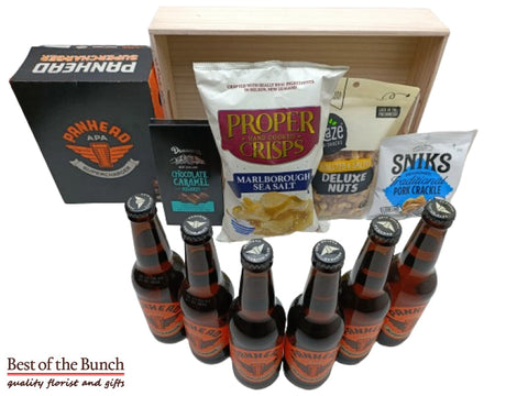 Panhead Supercharger APA Six 6 pack craft beer American Pale Ale craft beers and gourmet snacks gift box delivered Wellington same day delivery. Panhead Supercharger APA six craft beer American Pale Ale and snacks gift box same day delivery Wellington Panhead Supercharger APA snacks gift baskets and hampers delivered 