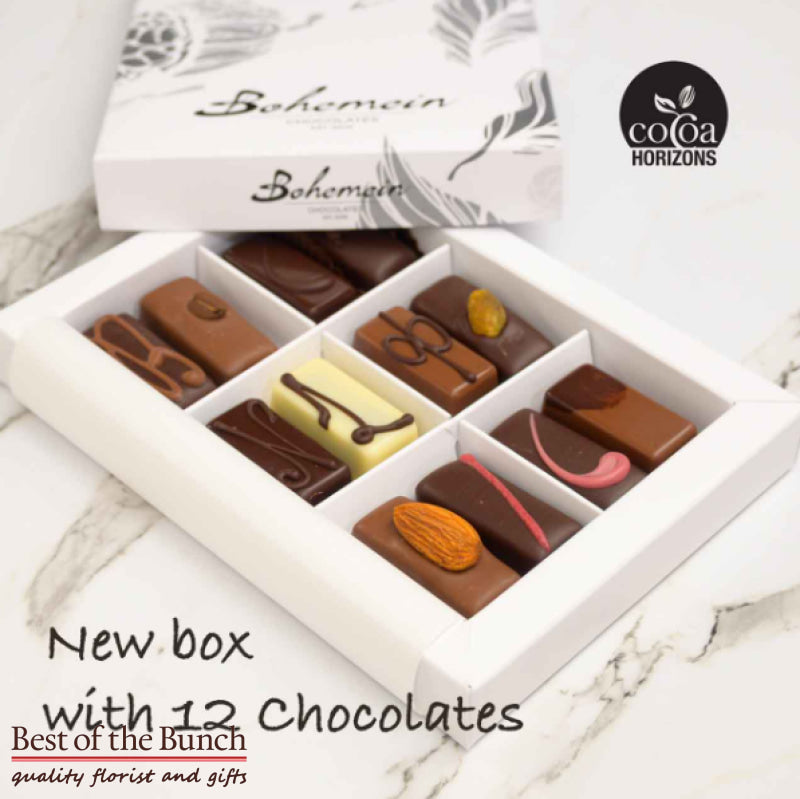 Bohemein of Wellington Fresh Hand Made Chocolates New Zealand - 12 Piece Box (Gluten Free) - Best of the Bunch Florist Wellington