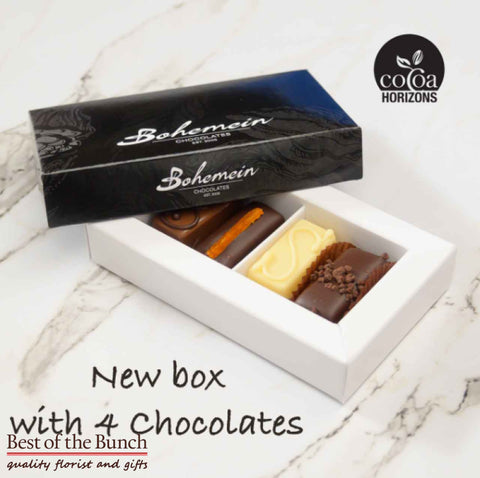 Bohemein of Wellington Fresh Hand Made Chocolates New Zealand - 4 Piece Box (Gluten Free) - Best of the Bunch Florist Wellington