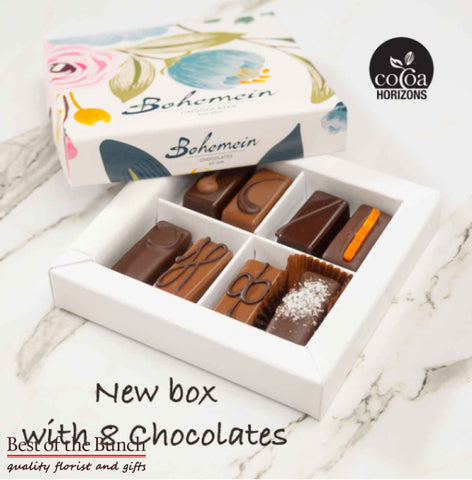 Bohemein of Wellington Fresh Hand Made Chocolates New Zealand - 8 Piece Box (Gluten Free) - Best of the Bunch Florist Wellington