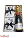 Champagne wine and fresh handmade gourmet chocolates delivered Wellington same day delivery. Chocolate and wine or champagne gift boxes gift baskets and gift hampers delivered Wellington. Chocolate and champagne or wine gift ideas gift boxes baskets and chocolate and champagne hampers same day delivery Wellington NZ