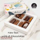 8 piece gift box of Bohemien gluten free hand made chocolates same day delivery Wellington. Order online 8 piece gift box of Bohemien gluten free chocolates delivered in Wellington and New Zealand 8 piece gift box of Bohemien chocolates gift ideas delivered in Wellington buy online chocolates same day delivery Wellington