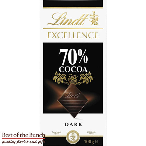 Lindt Excellence Dark 70% Chocolate Bar 100g same day delivery Wellington delivered. Lindt Excellence Dark 70% Chocolate Bar gifts Wellington New Zealand